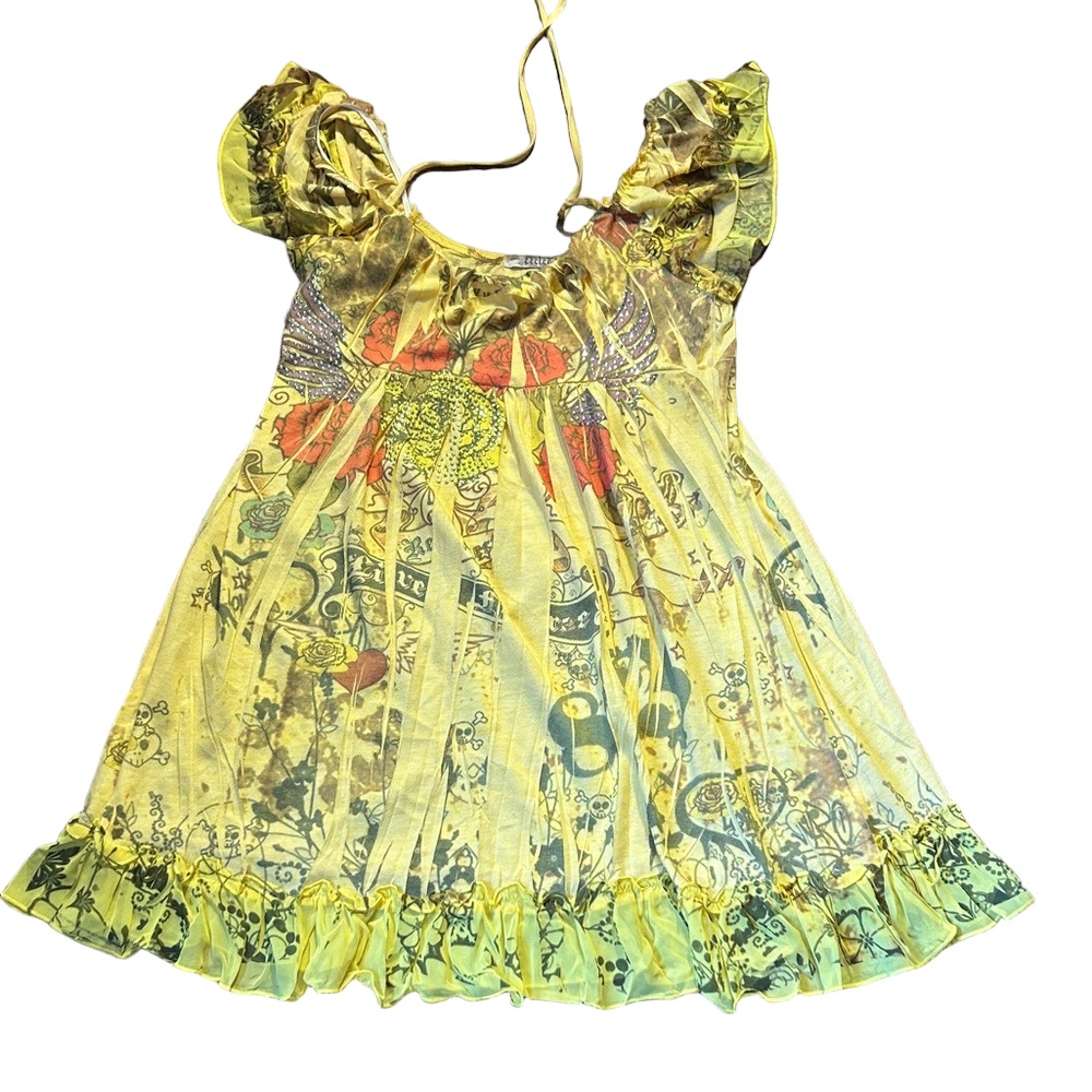Yellow Sheer Boho Dress box 22